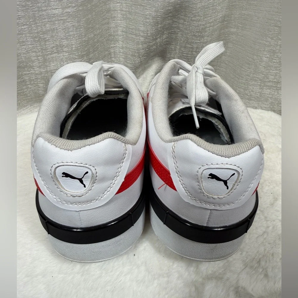 PUMA 381109-03 Men’s White Red Leather Trainers Size 11 - Picture 5 of 8